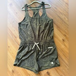 Vuori Olive Printed Racerback Romper